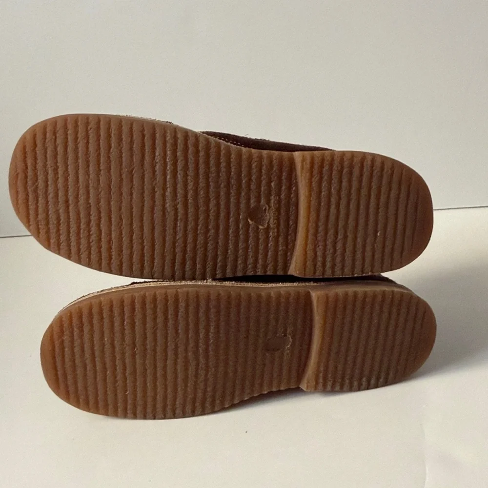 Boys Youth 3 4 Mini Boden Brown Suede Ankle Boots with Strap lined VGC Shoes
